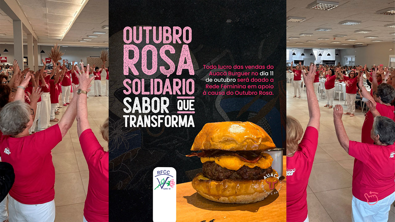 Outubro Rosa com hambúrguer solidário Auacá