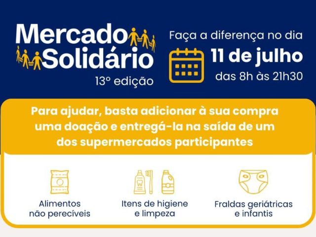 Mercado Solidário mobiliza Criciúma para arrecadar doações em 13 supermercados neste sábado